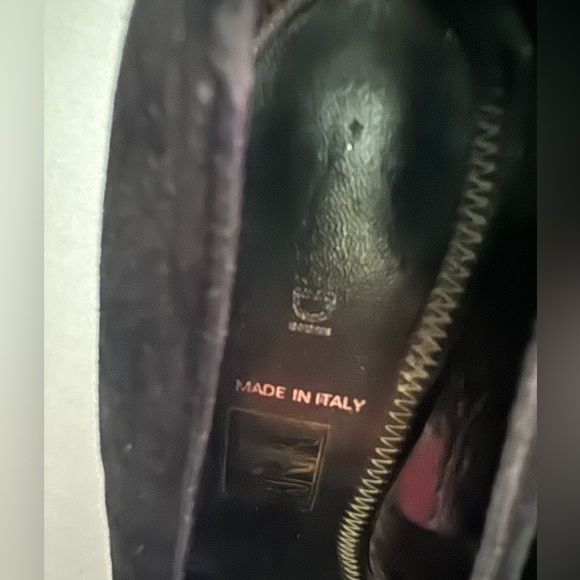 Vintage Fendi Kitten Heels, Black Suede Upper and Rubber Soles with Dust Bags - Picture 11 of 14